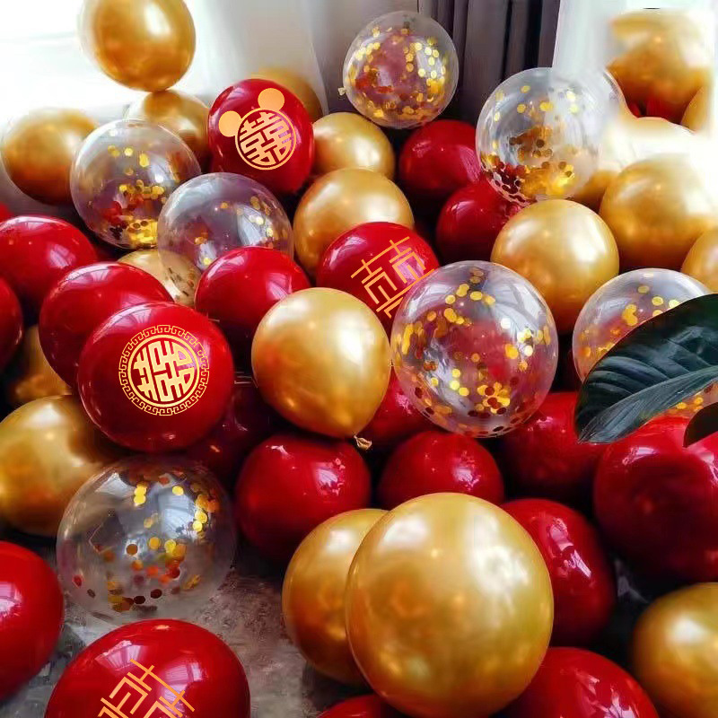 Decoración de la casa de boda globo de boda doble capa gruesa granada rubí globo rojo compromiso suministros de boda