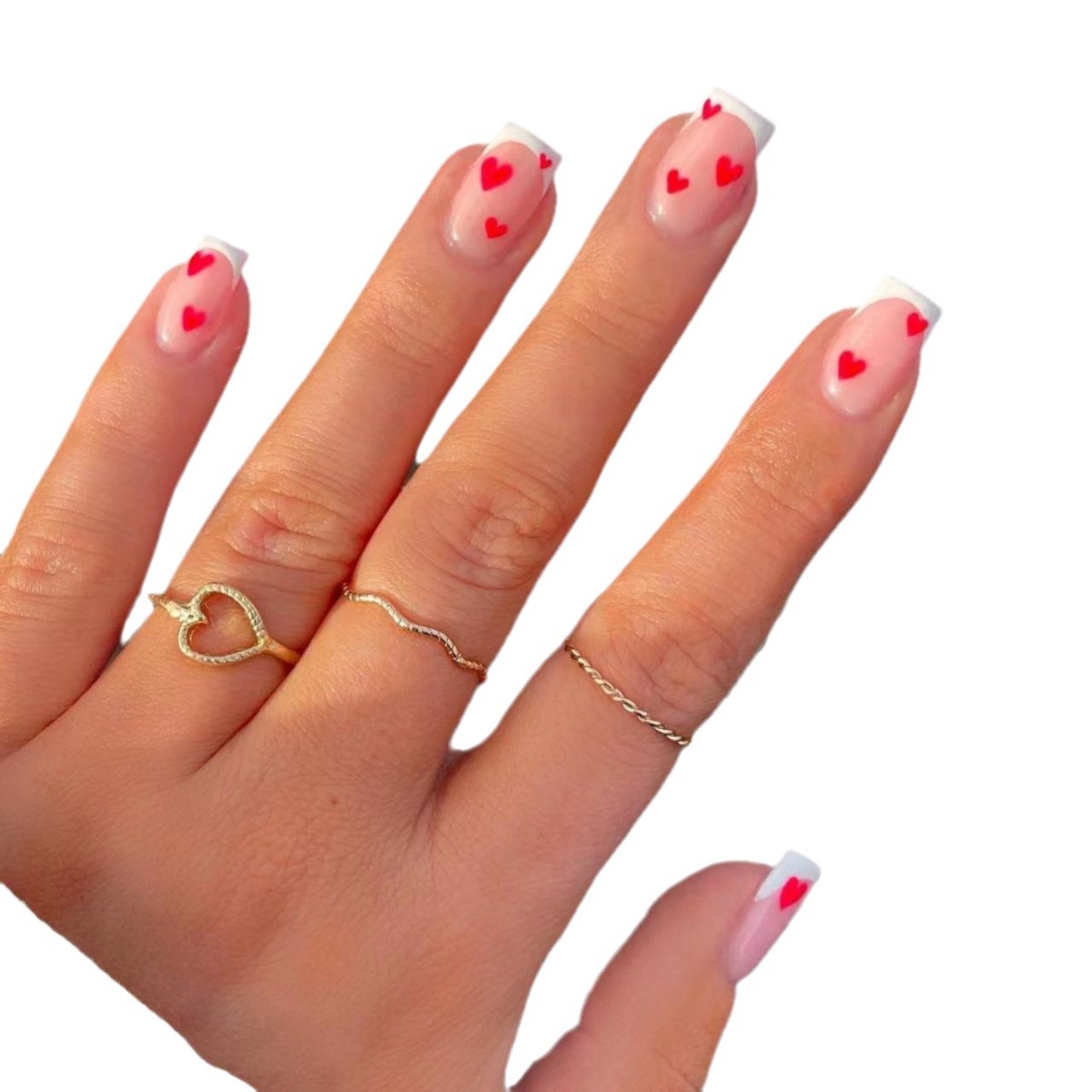 Comercio exterior estilo francés prensa fresca de uñas en las uñas Día de San Valentín transfronterizo amor desgaste uñas