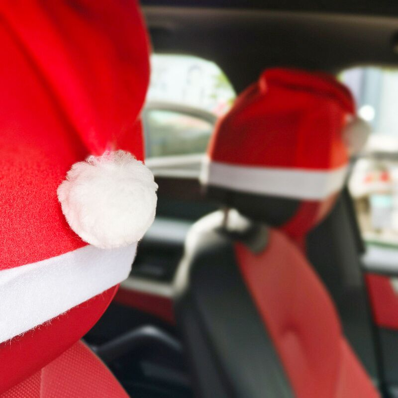 クリスマス帽子クリスマス車帽子クリスマス車枕カバークリスマス帽子車専用クリスマス祭り雰囲気装飾|undefined