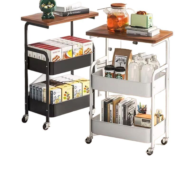 Fábrica directa de decoraciones de agua sala de estar sofá lado varios carritos creativos almacenamiento móvil con ruedas mesa de té dormitorio doméstico image 5