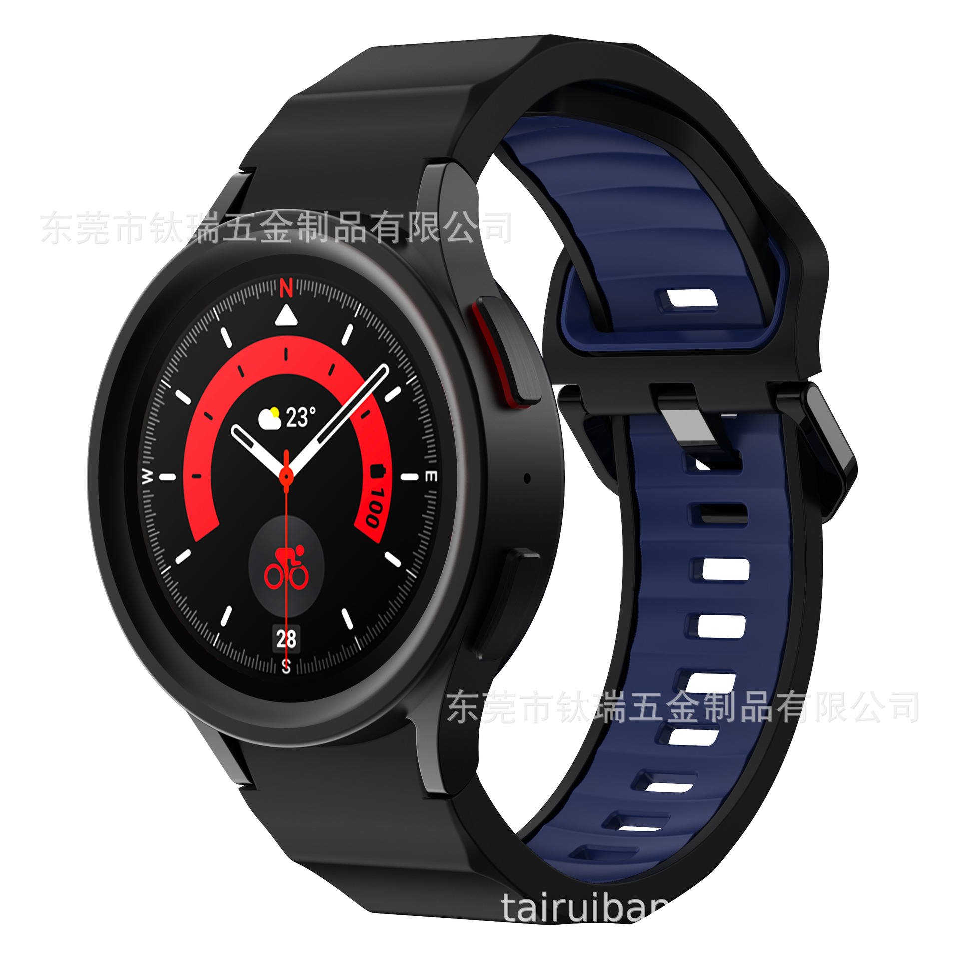 Adecuado para Samsung Galaxy watch5 6 4 onda correa de silicona de dos colores watch5pro correa de reloj inteligente