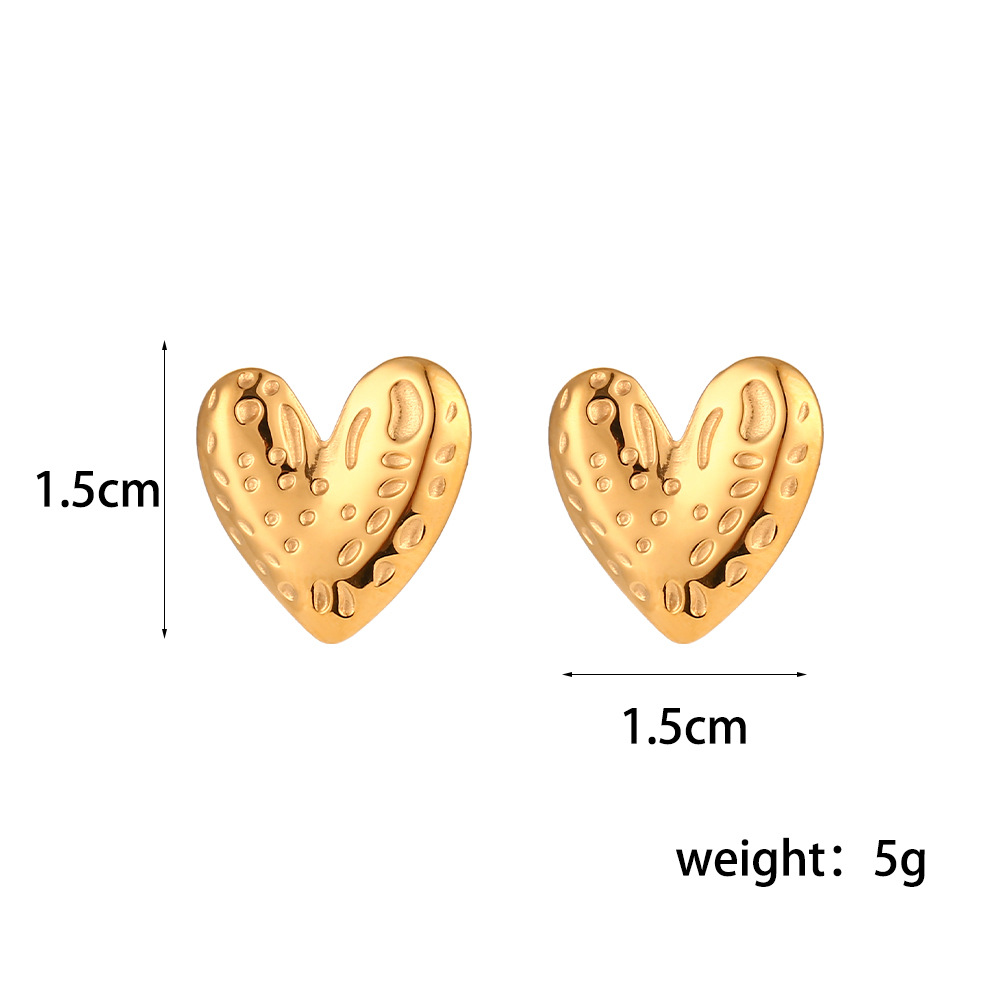 Fashion Heart Shape Stainless Steel Plating Ear Studs 1 Pair display picture 1