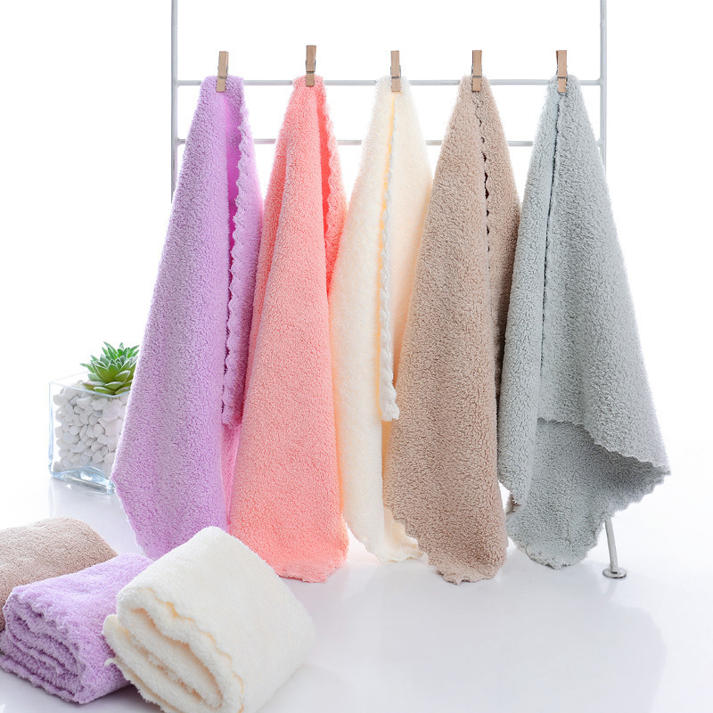 High density coral fleece square towel towel handkerchief towel kindergarten baby children's saliva towel wholesale