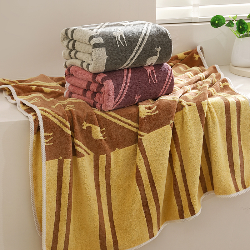 Coral fleece large bath towel custom 90*170 household adult absorbent bath towel coral fleece bathing beach towel cross-border Coral fleece large bath towel custom 90*170 household adult absorbent bath towel coral fleece bathing beach towel cross-border