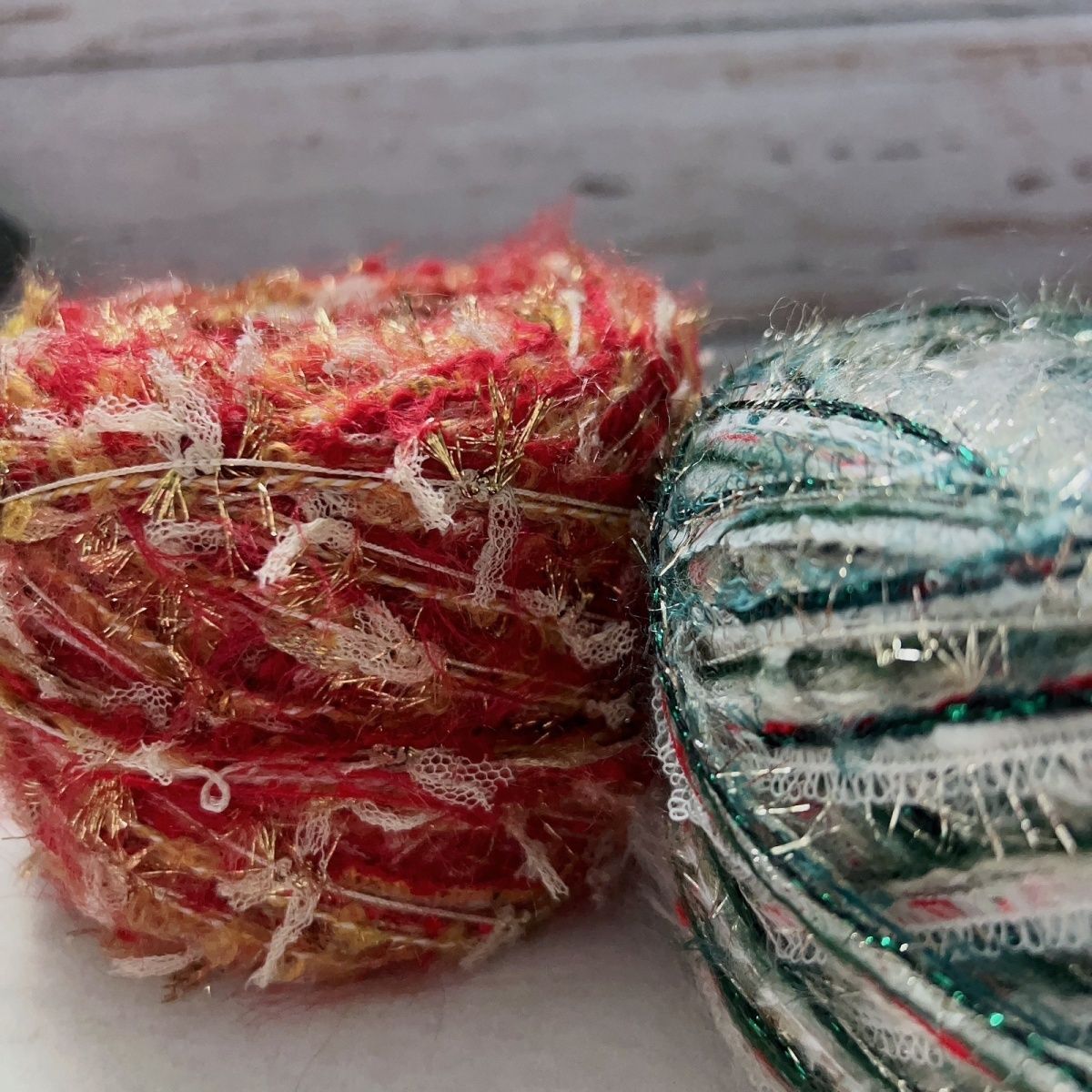 圣诞系列复古绿色红色多股粗手混线diy围巾帽子包编织针织毛线