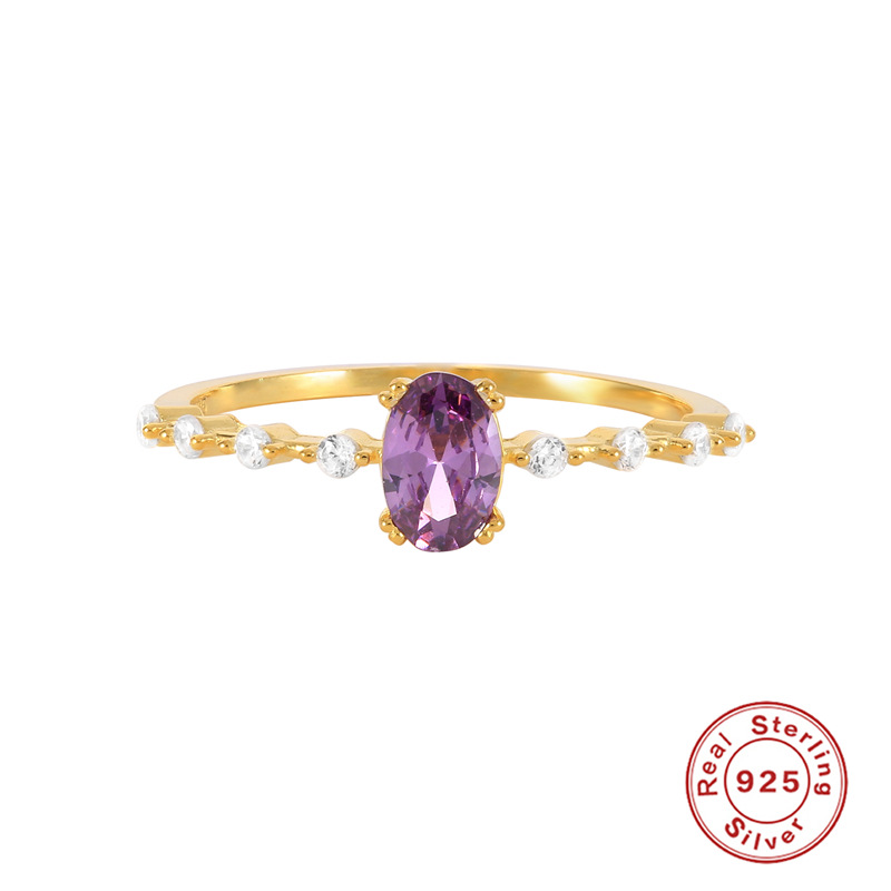 Women's Gender Inlay Design 925 Sterling Silver Zircon Geometric Rings