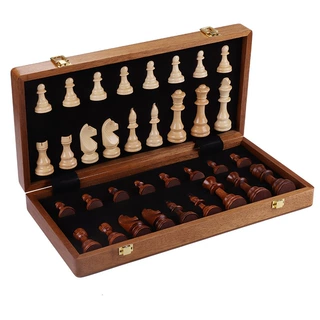 实木国际象棋胡桃木套装大号儿童木质可折叠棋盘西洋棋比赛chess