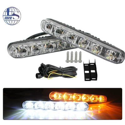 Avtomobil LED gündüz işığı axan dönmə siqnalı yüksək güclü iki rəngli lampa