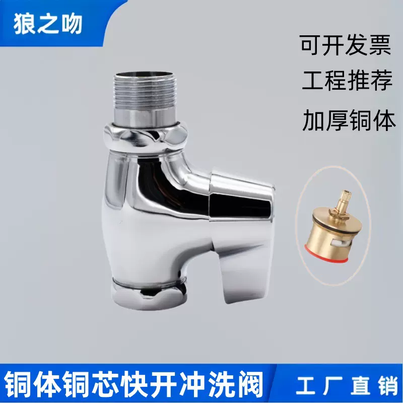 快开冲水阀厕所阀门蹲便器延迟开关阀6分1寸大便冲水器快开冲洗阀