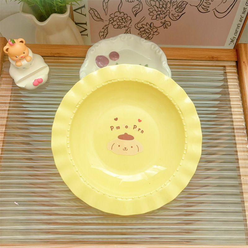 labubu马卡龙糖果色沙拉盘家用水果盘儿童甜品早餐零食水果蛋糕盘|undefined