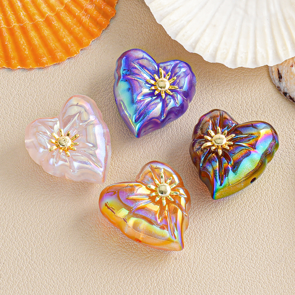 Cuentas pequeñas en forma de corazón torcido con purpurina fina, accesorios para cadena de teléfono, llavero, joyería, cuentas mixtas, venta al por mayor