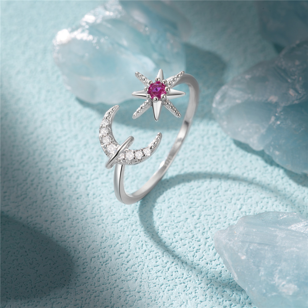 4g Weight Zircon Inlay Material Open Rings Classification Adjustable Ring Size 1 Piece Quantity Daily Occasion 925 Sterling Silver Material Geometric Pattern Women's Gender Plating, Inlay Design Simple Style Style 925 Sterling Silver Zircon Geometric Open Rings 39