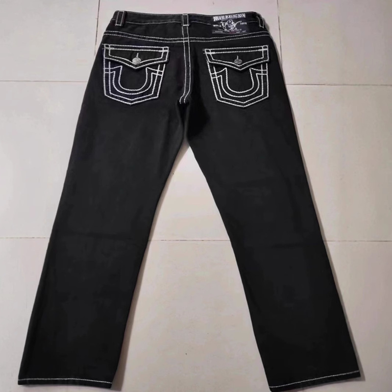 E-Commerce Plus-Size Hip-Hop Jeans Loose Skateboard Pants Trendy Versatile Casual Straight Wide-Leg Long Pants