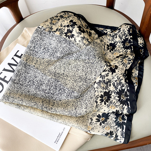  small fragrant style small square scarf women's silk scarf dual-purpose shawl spring and autumn with shirt scarf small scarf headband