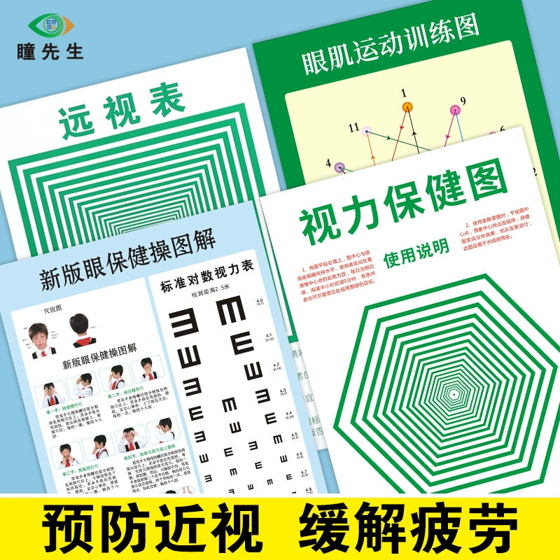 Стандартная таблица для проверки зрения на дальность и близорукости, стандартная таблица для проверки зрения, таблица для упражнений для глаз, иллюстрированная таблица для упражнений для глаз