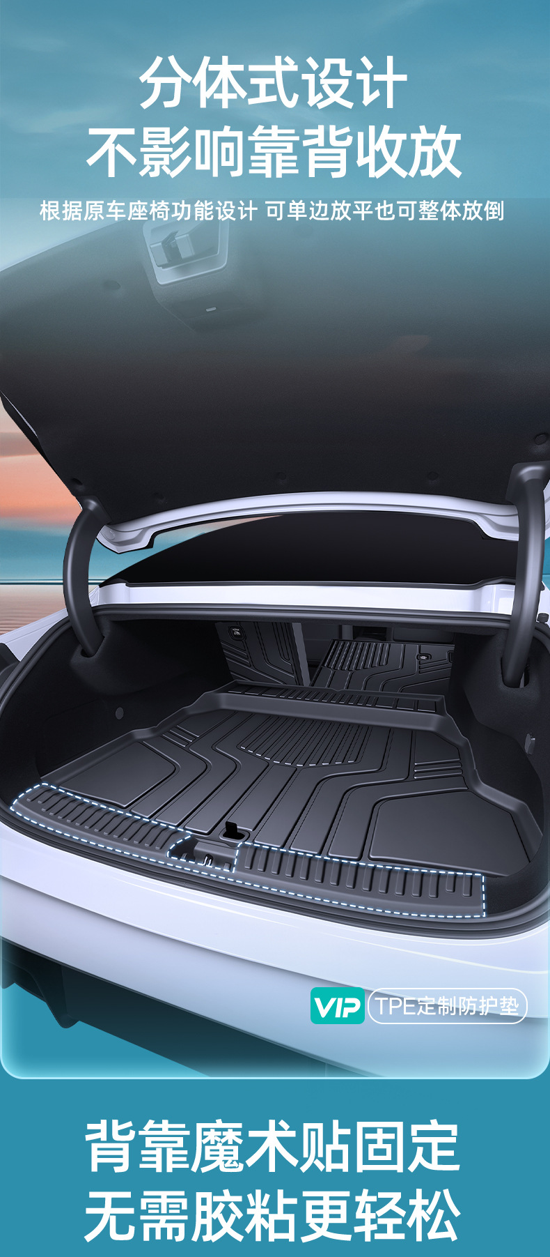 Suitable for Lynk & Co 10EM-p trunk mat TPE car anti-dirt mat interior trunk mat