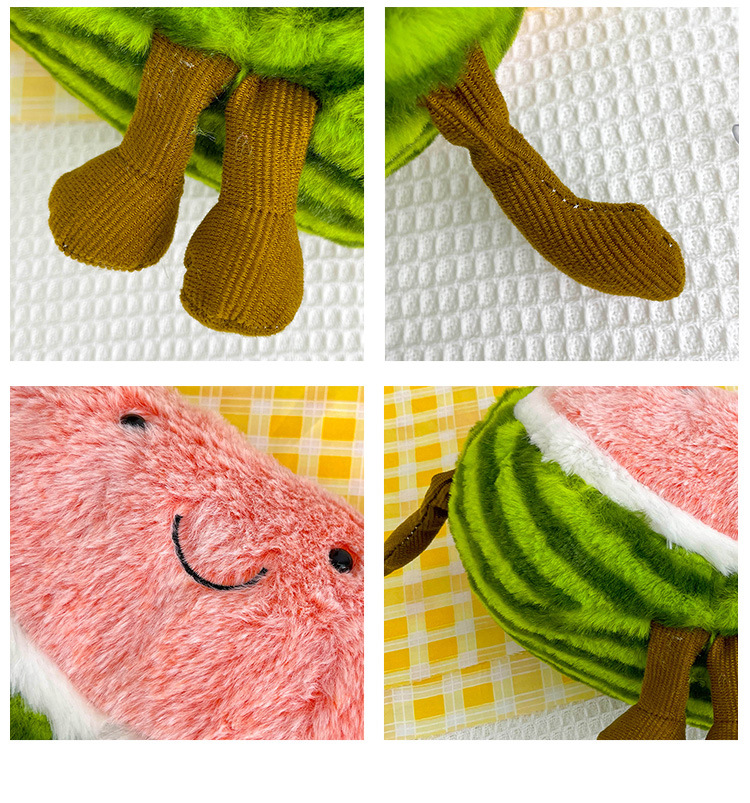 Children's fruit coin purse, plush toy, cute watermelon chain crossbody bag, hand-held pillow, girl cartoon single-shoulder bag undefined