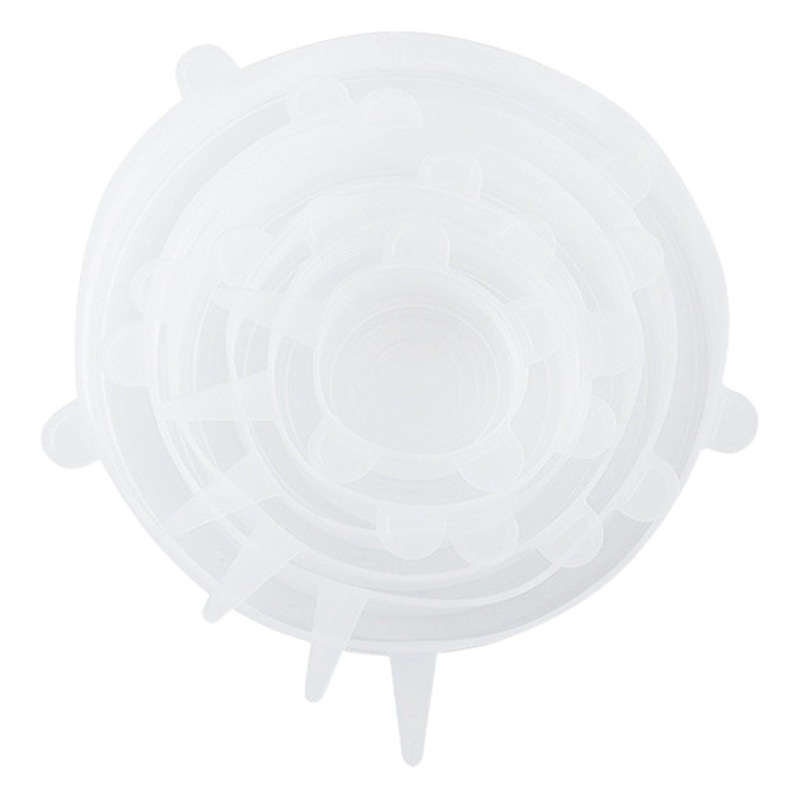 Cubierta de mantenimiento fresco de silicona Juego de 6 piezas Cubierta redonda cuadrada de mantenimiento fresco Película de cubierta de mantenimiento fresco de gran tamaño de fruta de grado alimenticio de silicona cubierta de mantenimiento fresco