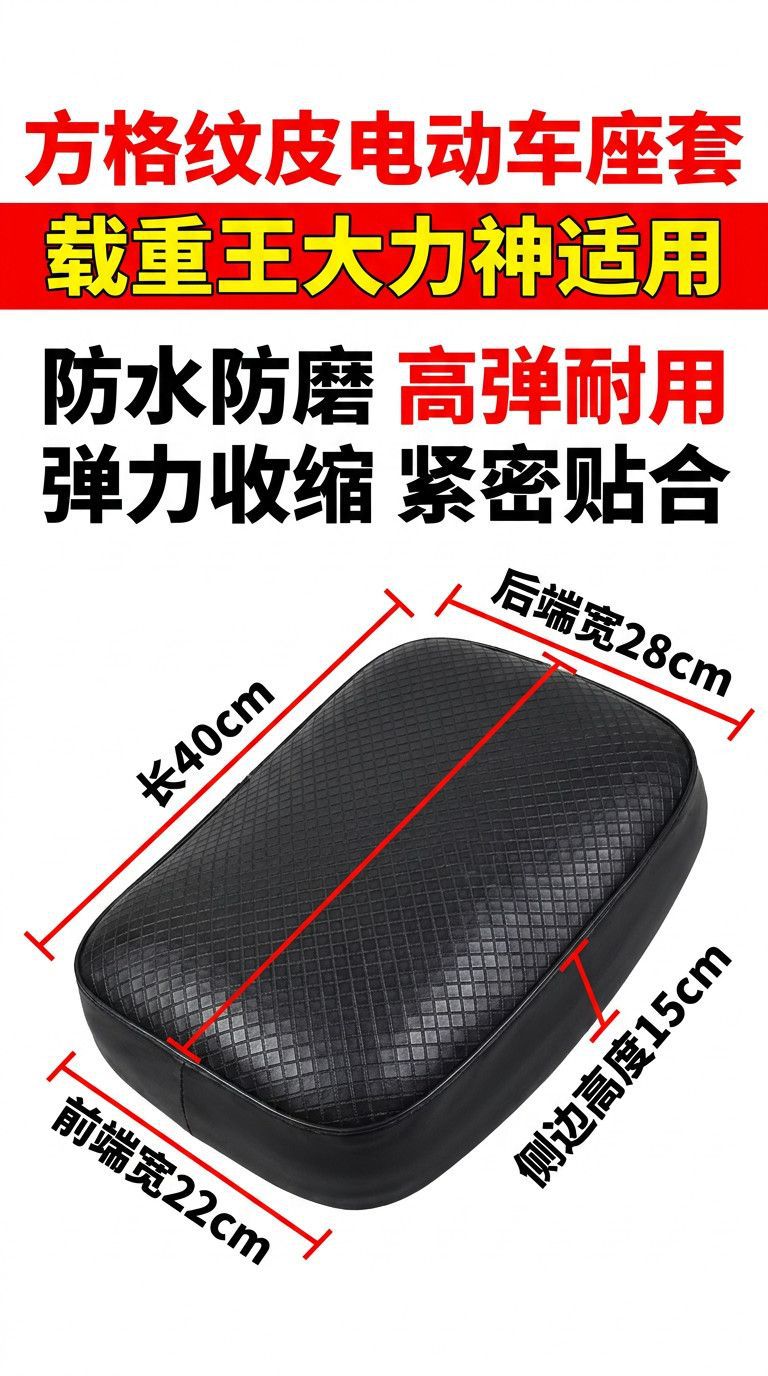 Heavy-Duty Seat Cover Sun-Proof Waterproof Heat-Insulating Breathable Universal Summer Seat Cover for Electric Vehicles