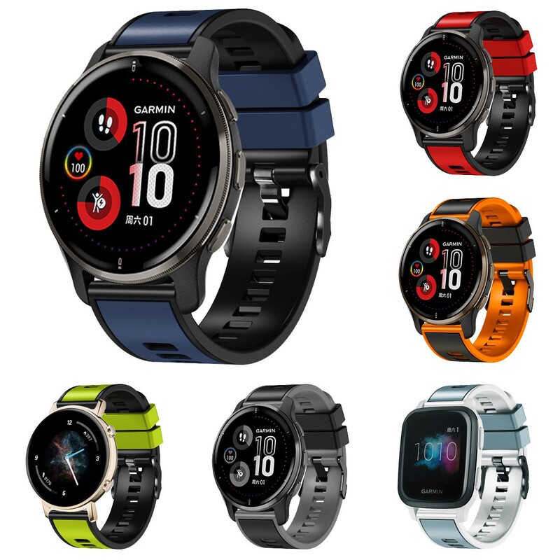 Suitable for Samsung Watch4 Strap 5Pro Watch Silicone Two-Tone Wristband for Men and Women 2022 Multi-Color Options Smart