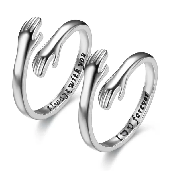 2025 New Oil Pressure Love Hug I Love You Always with You Couple Ring