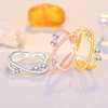 Tide, Japanese fashionable ring from pearl, on index finger, simple and elegant design, internet celebrity