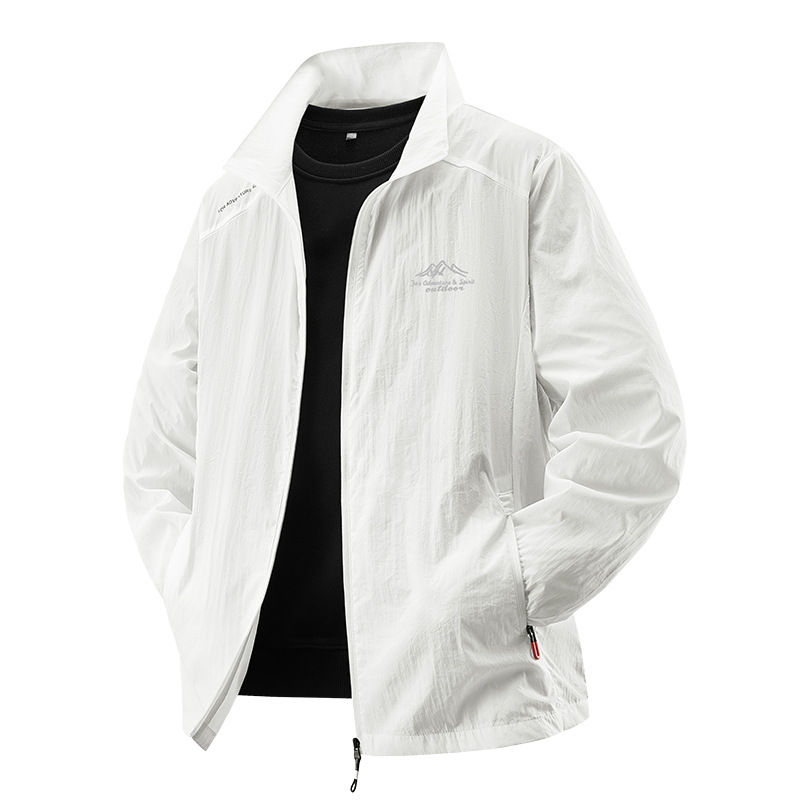 2025 Sun Protection Clothing Men's Summer Jacket Thin Skin Light Breathable Anti-Uv Fishing Ice Silk Men's Sun Protection Clothing