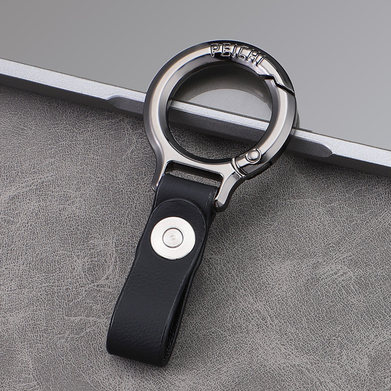 Llavero de coche de negocios transfronterizo llavero de cuero de alta gama para hombre colgante de metal de regalo personalizado simple