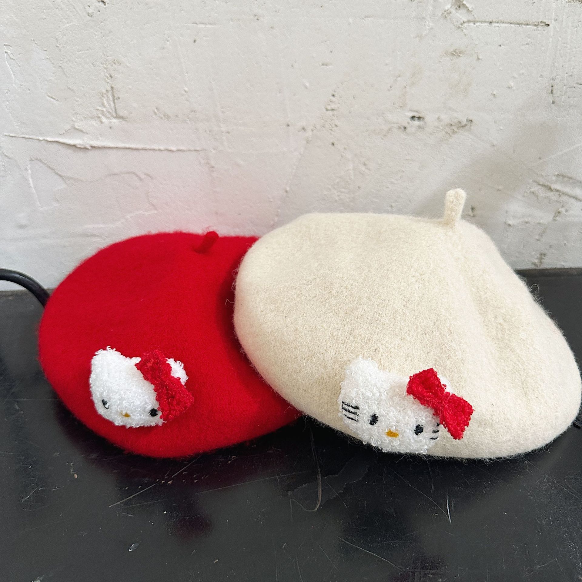 Sugar Pear ropa infantil para niñas sombrero 2024 otoño y invierno nuevo estilo de niños coreano de dibujos animados boina de aire extranjero sombrero de feltro bebé