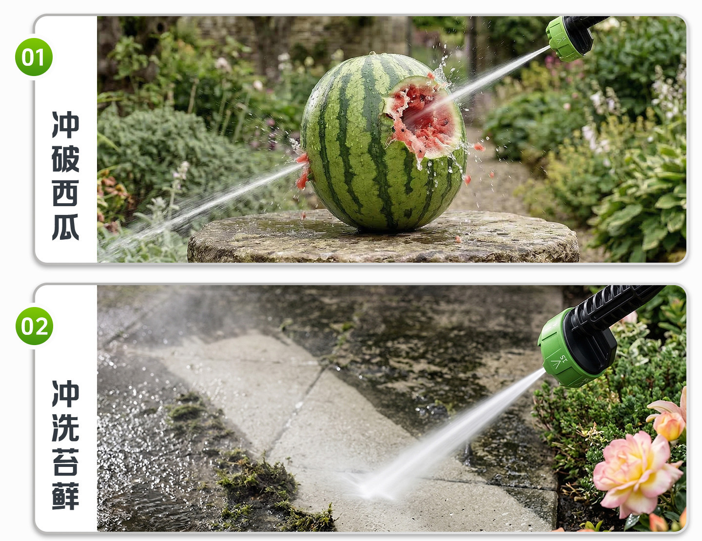 Green Forest Car Wash High-Pressure Water Gun, Household Cleaning Machine, Wireless High-Power Water Pump, Powerful Pressure-Boosting Home Floor Cleaning Tool