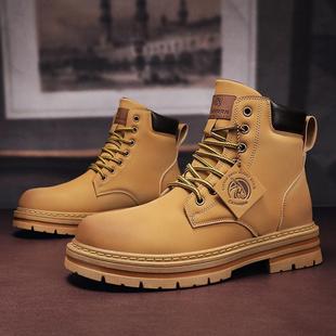 Martin boots men's work boots autumn and winter 2024 new men's shoes British style retro big head leather shoes increased