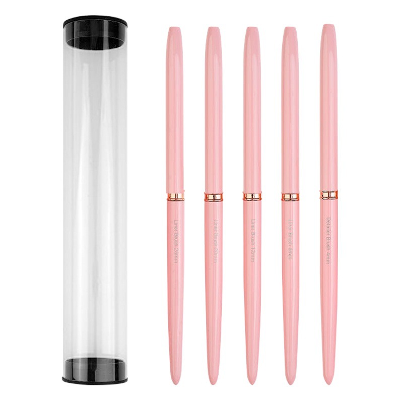 Juego de Pinceles Finos para Uñas, Metal, Con Tapa, Ultrafino, para Decoración de Uñas