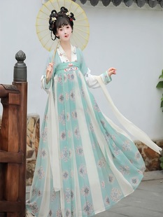 Оригинальный новый женский комплект Hanfu для взрослых, весенне-летний национальный костюм в китайском стиле, цельное платье в древнем стиле с вышивкой до груди.