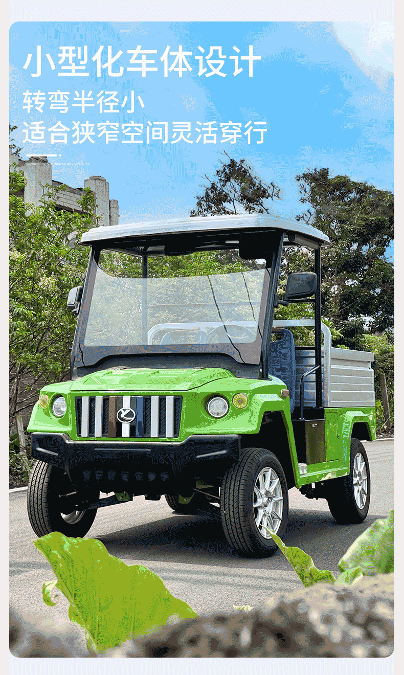 Four-Wheel Electric Pickup Truck for Cargo and Passengers