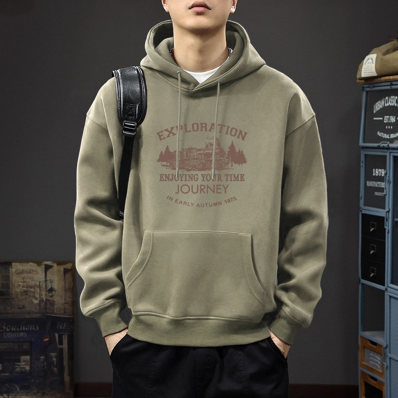 Avena gris sudadera con capuz regular - 2574