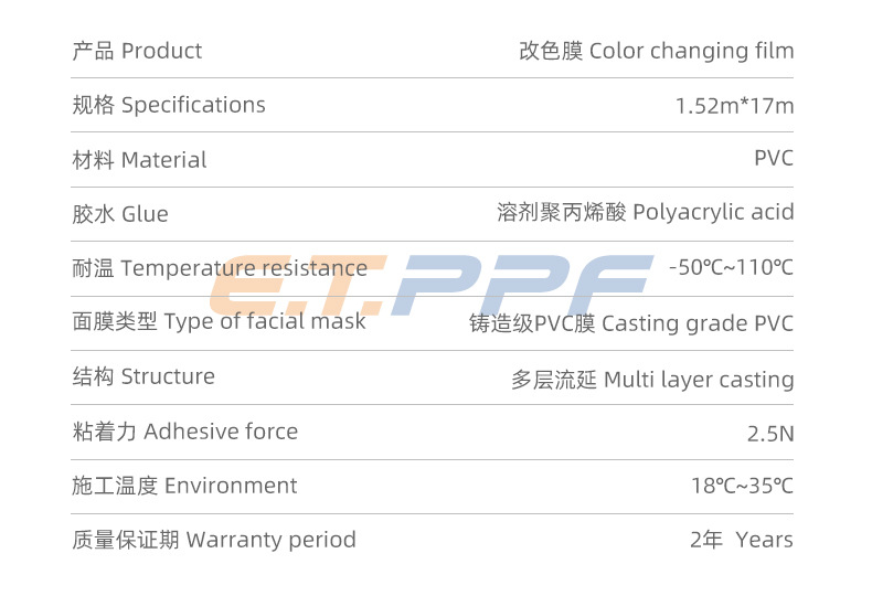 Automotive Metal Series Casting-Grade Pvc Color-Changing Film Pet Base Ultra-Bright No Orange Peel Super Conductive Air Factory Direct Sale Car Body