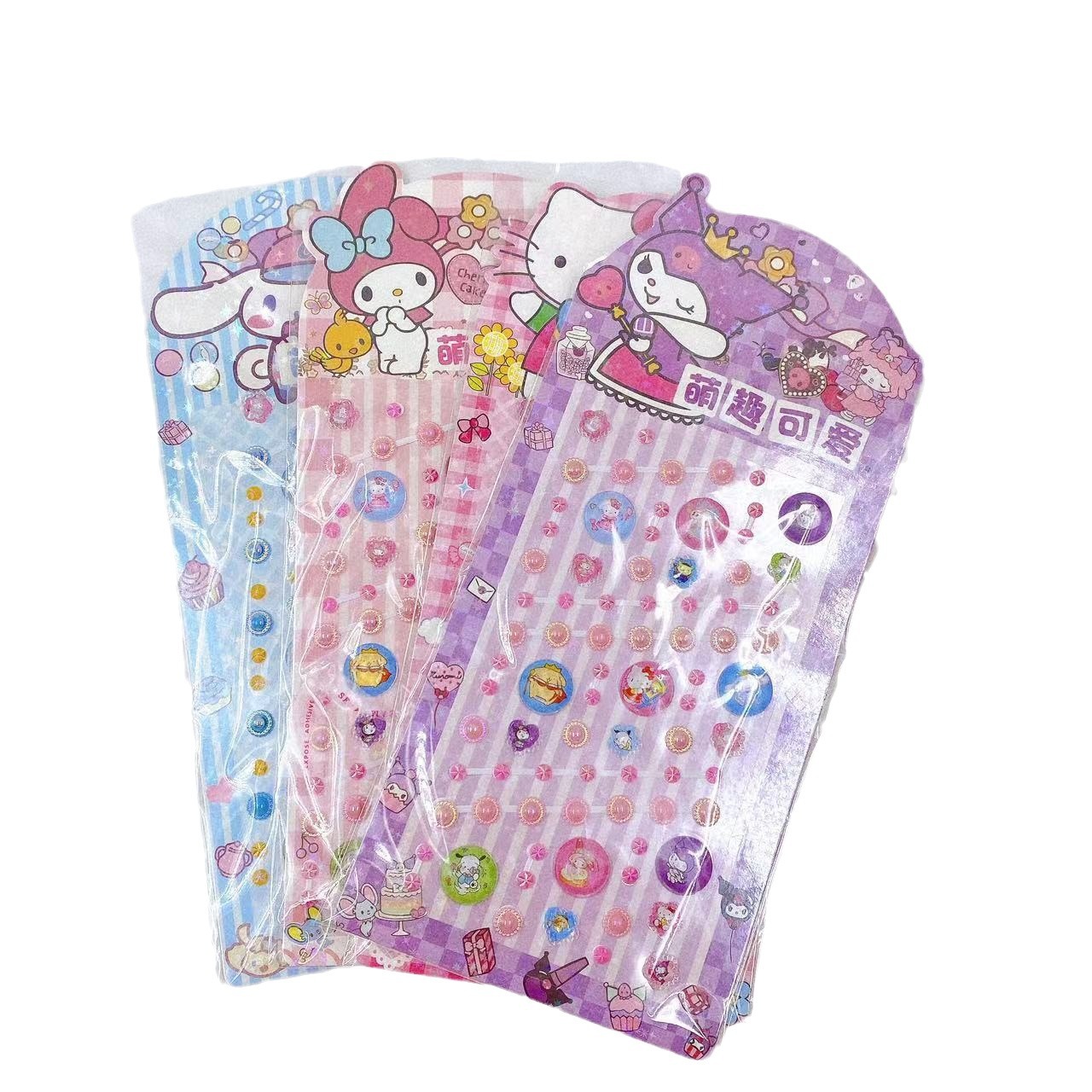 Pegatinas para niños pegatinas acrílicas pegatinas de diamante cartón diy pegatinas de decoración de teléfonos móviles pegatinas en caja de 2 yuanes tienda por departamentos al por mayor