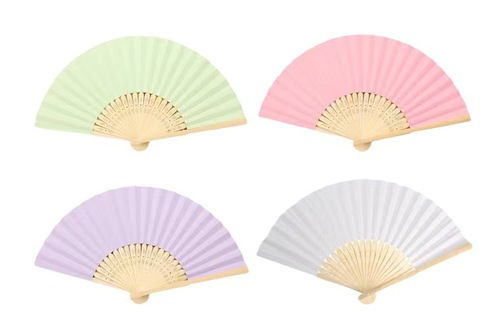 7-inch colored paper fan*blank folding fan*children's painting fan DIY handmade preschool supplies painted pigmented fan