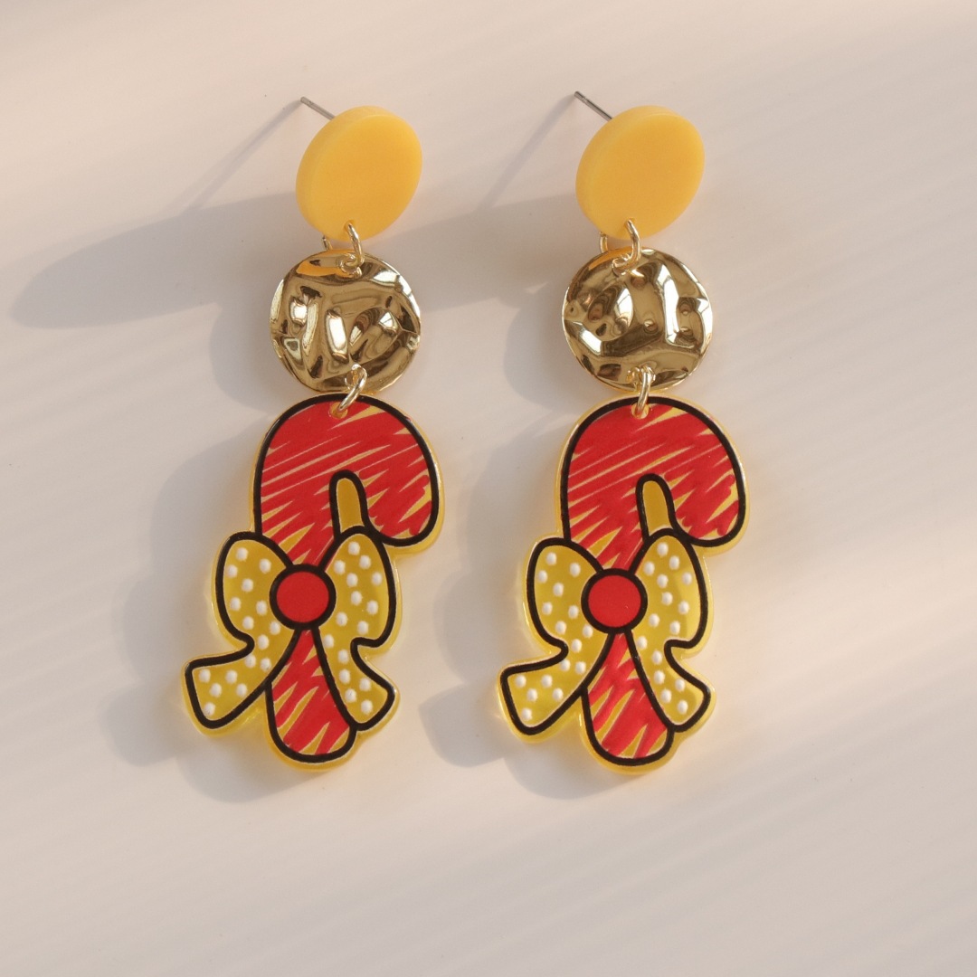 1 Pair Original Design Heart Shape Bell Arylic Mesh Women's Drop Earrings display picture 5