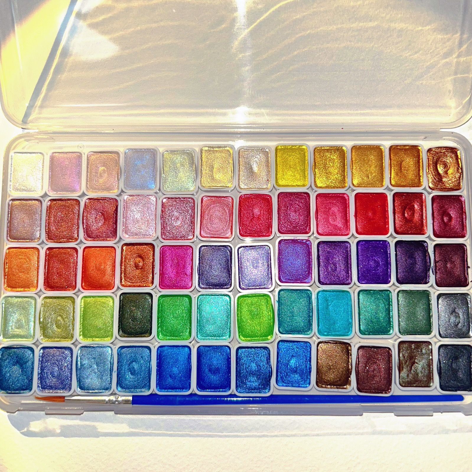 Caja transparente de 1 ml de 60 colores (tarjeta de color y cepillo) ☆