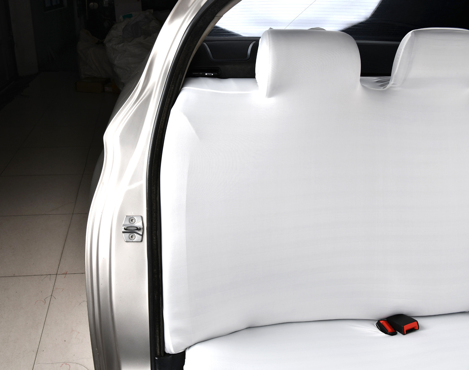 Elastic car cooling rear seat cushion cover, ice silk backrest seat cushion integrated seat protector, universal fit
