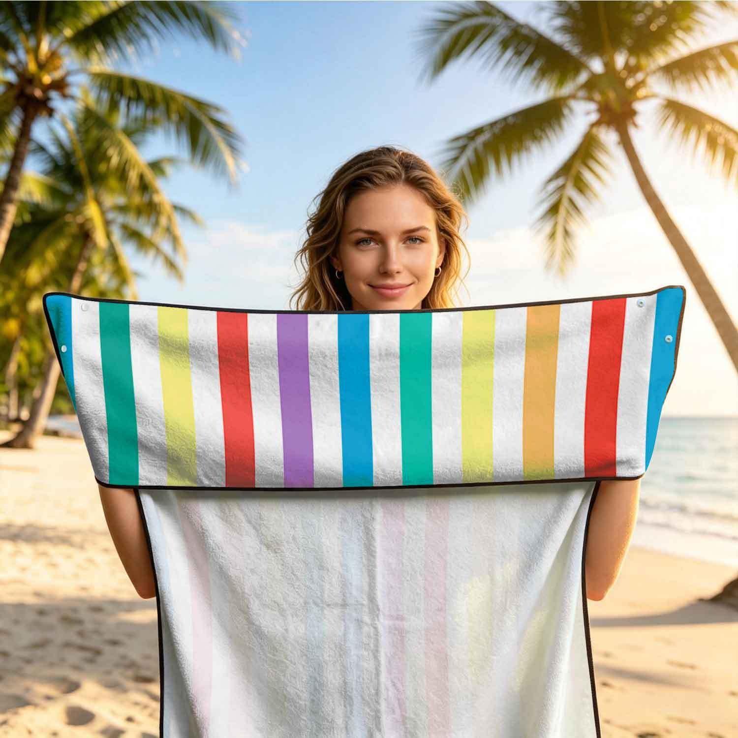 Geometric Bath Towel Car Seat Cover 2-in-1 Microfiber Outdoor Beach Car Dual-Use Universal Seat Cushion