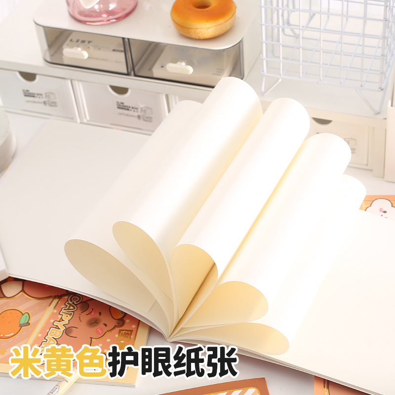 卡皮巴辣图画本 卡通豚豚加厚空白内页绘画本学生美术素描涂鸦本|undefined