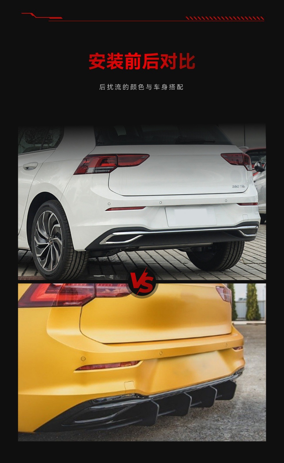 Suitable for 2020 Volkswagen golf golf 8 high 8 MK8 Pro rear lip tail lip spoiler rear blade modification parts