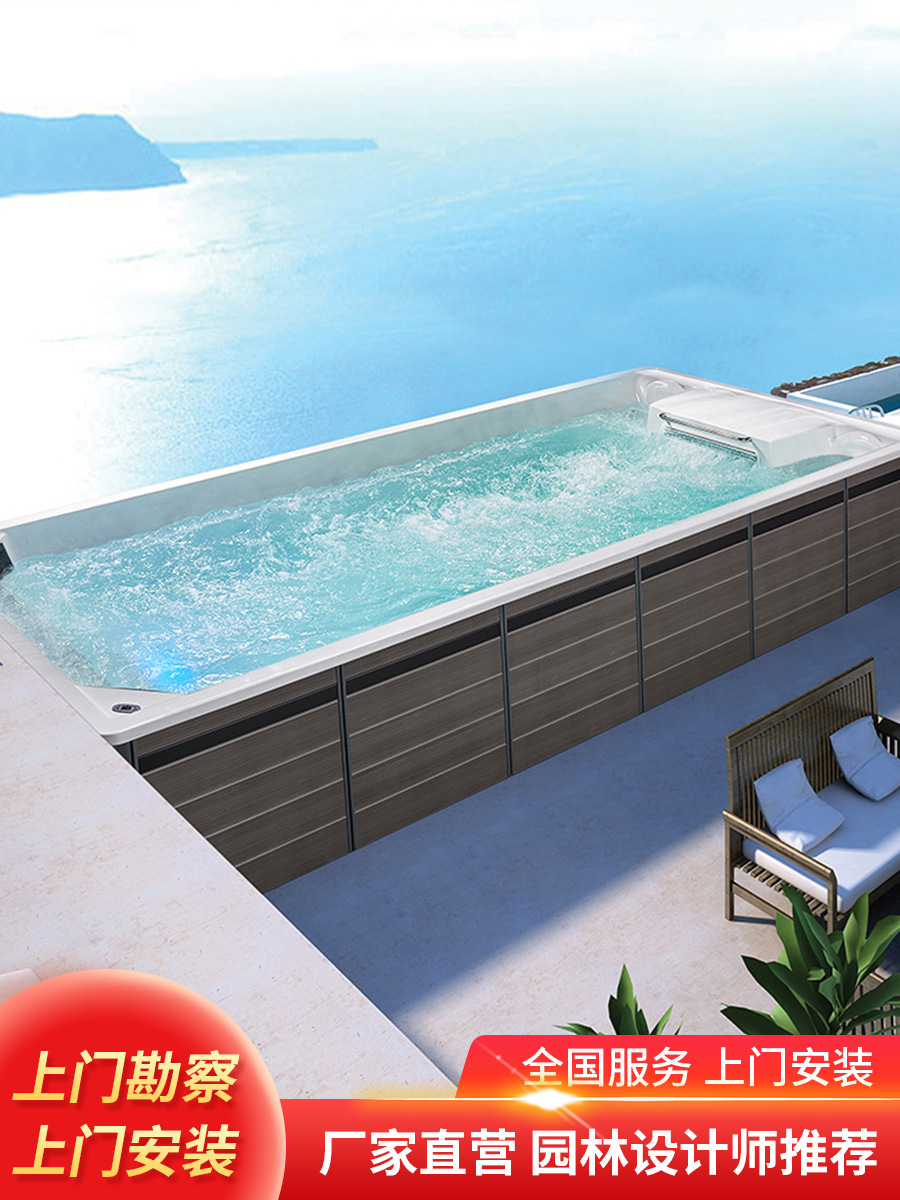 KERIKON Villa Patio al aire libre Piscina climatizada interior sin límite inteligente piscina de surf para adultos