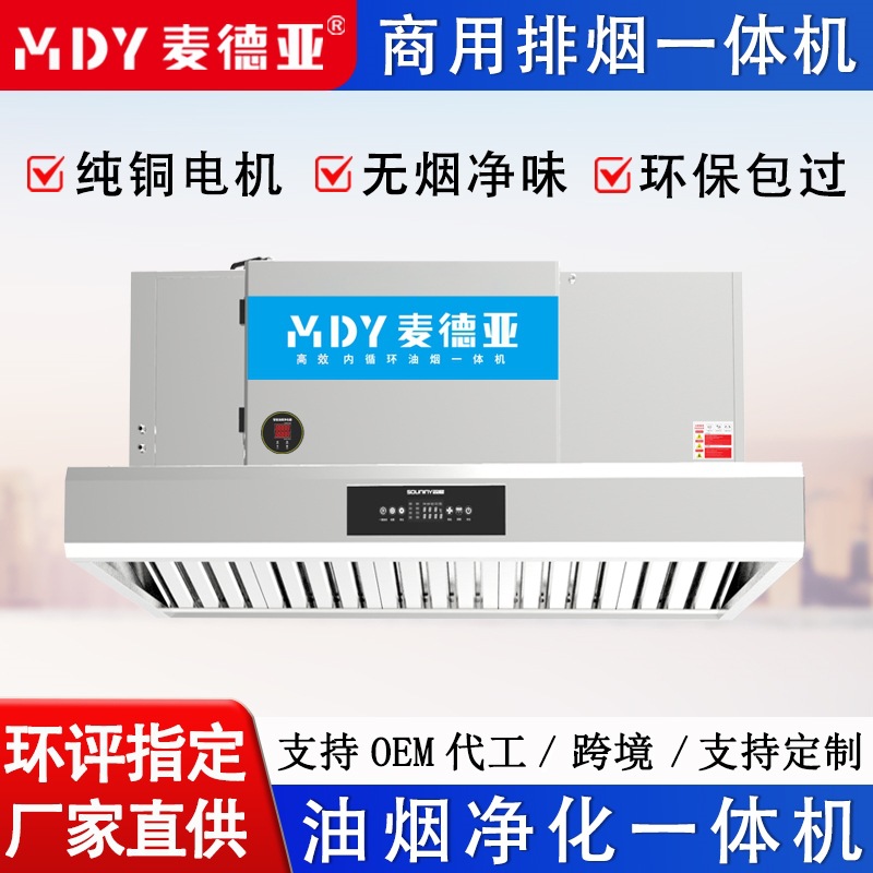 无管道油烟净化一体机饭店油烟净化排风一体机厨房油烟净化器厂家