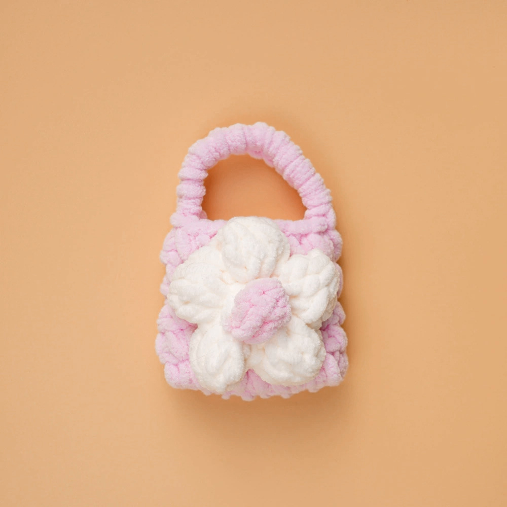 Bolsa de auriculares ganchillo acabado con cubierta protectora bluetooth peluche lindo oso pequeño tejido a mano bolsa de cambio de llavero