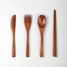 木勺子吃饭用木头勺子日式调羹饭勺家用汤勺小木勺食品级刀叉木筷