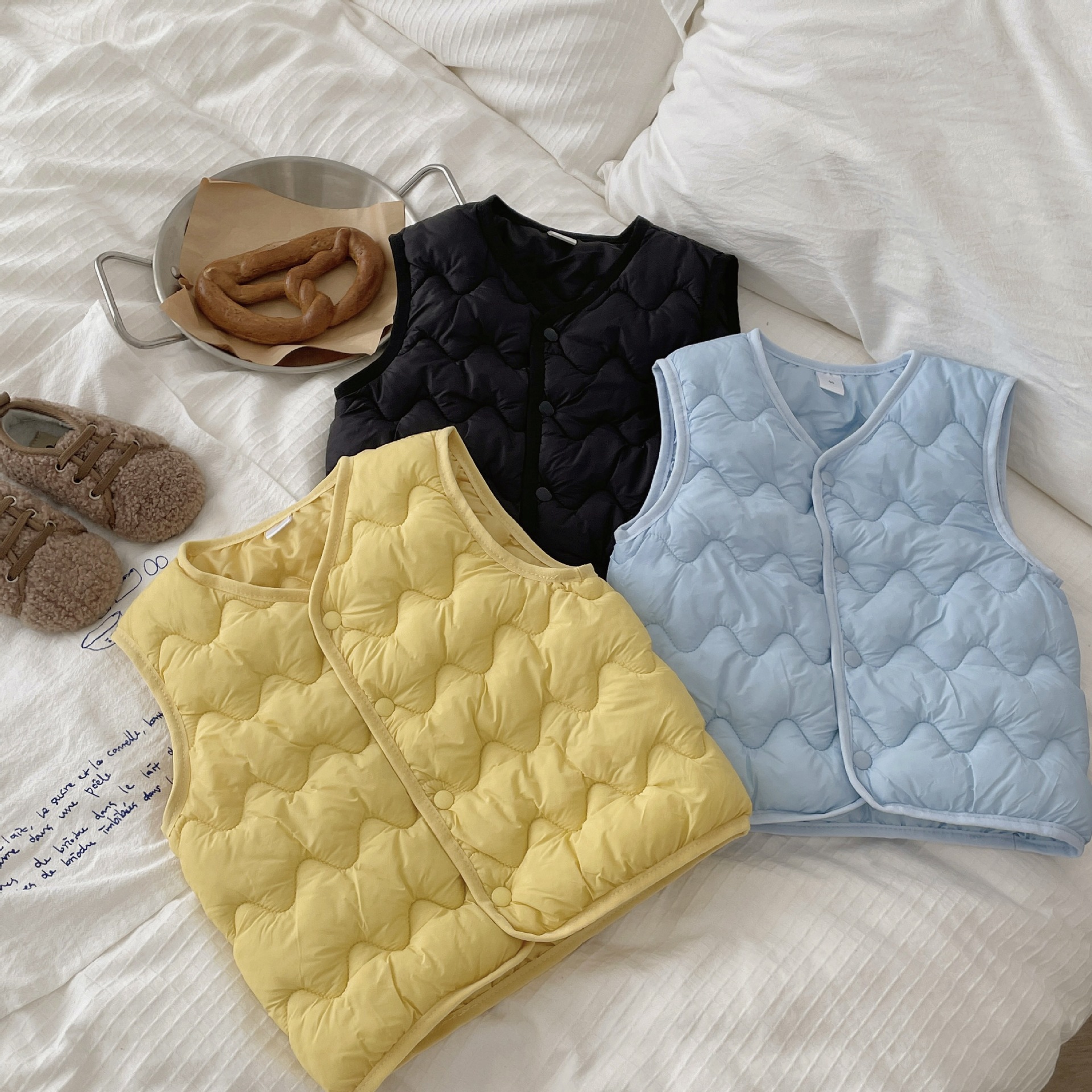 Otoño y invierno nuevo chaleco de plumón de algodón para bebés super suave chaqueta de algodón para niños y niñas