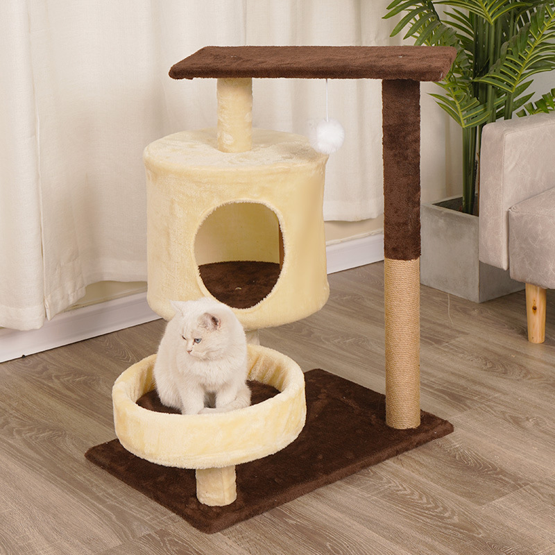 Sisal Cat Climbing Frame Cat Nest Cat Tree Cat Shelf With Nest Integrated Multi-layer Cat Climbing Column Cat Jumping Platform Cat Supplies Sisal